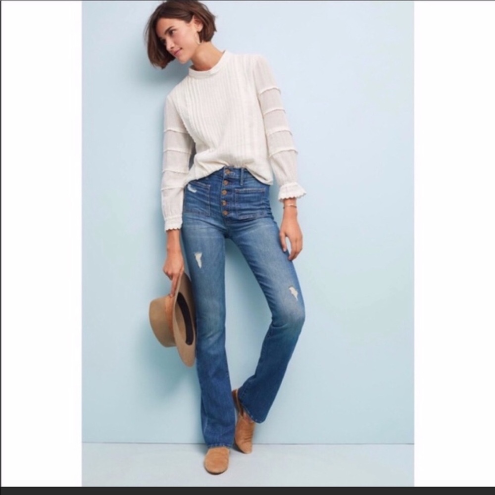 Mother Jeans The Hustler patch pocket distressed